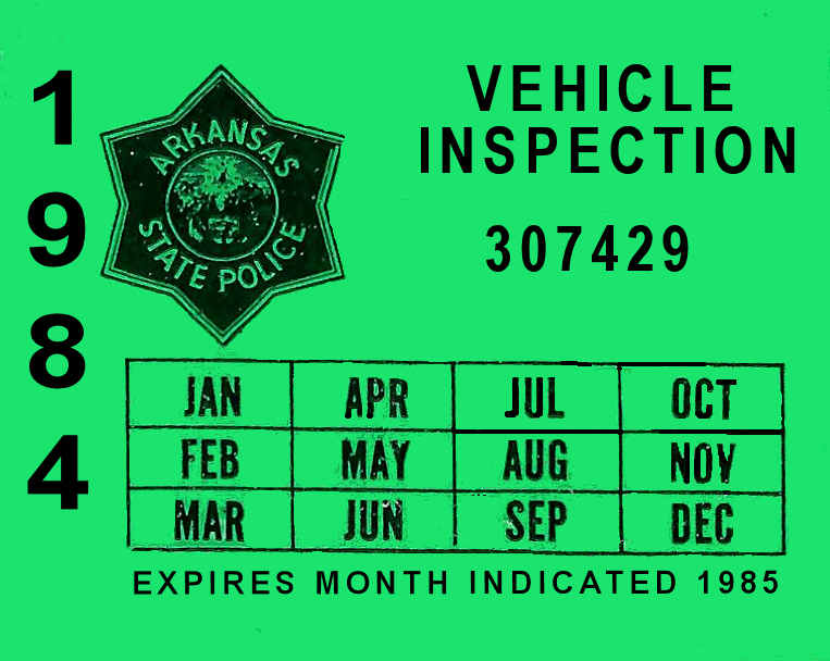 (image for) 1984 Arkansas Inspection Sticker